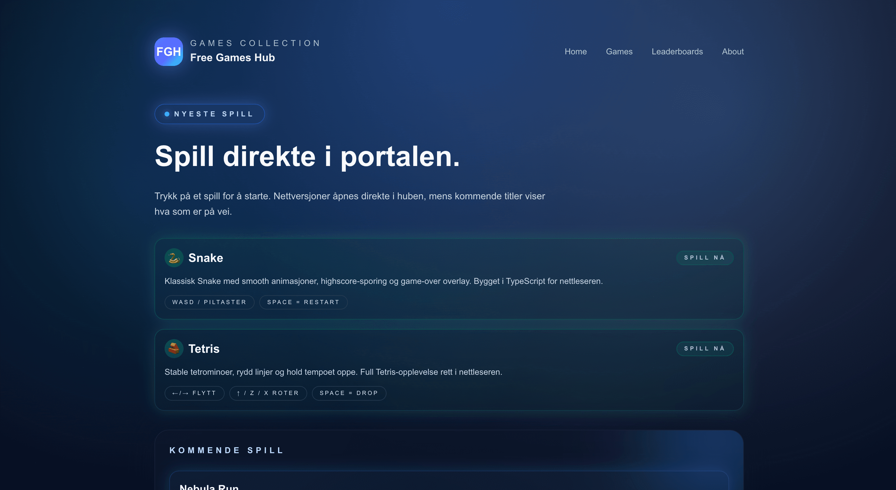 Game Hub for studenter